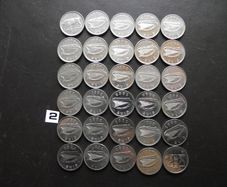 30 Irish 5 pence coins (1993-2000). Nice Condition!