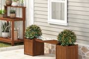 NEW SALE | Hardwood Planter Box in Teak Oil, Wood, Natural, 182.12 (W) x 44.7 (H) x 28.96 (D) cm