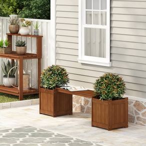NEW SALE | Hardwood Planter Box in Teak Oil, Wood, Natural, 182.12 (W) x 44.7 (H) x 28.96 (D) cm