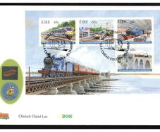 2005 Ireland 150th Anniversary of Dublin-Belfast Railway Commemorative Stamps Miniature Sheet An Post First Day Cover (FDC)
