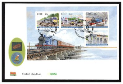2005 Ireland 150th Anniversary of Dublin-Belfast Railway Commemorative Stamps Miniature Sheet An Post First Day Cover (FDC)