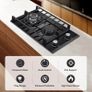 Gas Hob 2 burners, 30cm Built in 2 Burners Gas on Glass Hob, NG/LPG Gas Hob Convertible, Gas Cooktop with Flame Image 2