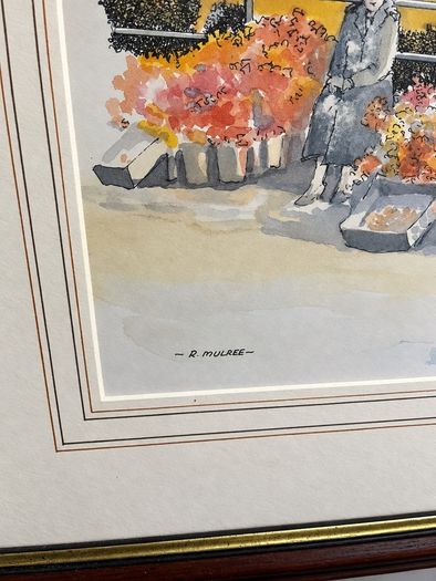 Framed Belfast City Hall artwork by R. Mulree