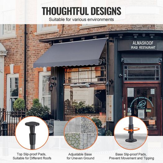 3.5m Patio Awning Retractable Awning Sunshade Shelter with Crank Handle