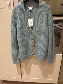 Brand New White Stuff Sally Slub Cardigan- Dusty Green - Size 14