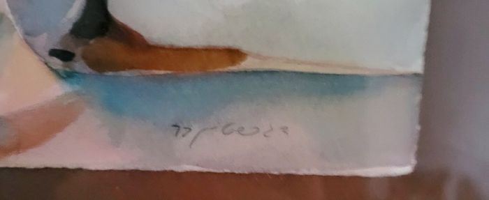 Midcentury signed watercolour