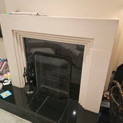 fire place. Limestone