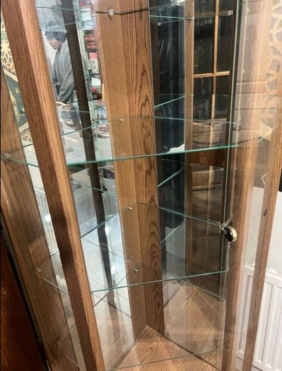 Wooden Corner Display Cabinet