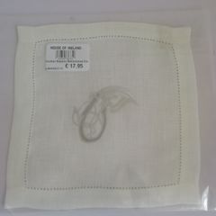 House Of Ireland Linen "Fionn" Cocktail Napkin NWT RRP E17.95 1X15X15 cm