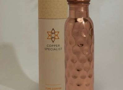 copper water bottle diamond finish