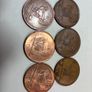 6 Irish one pence coins Image 5