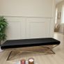 Luxury Eco Leather  Bench with Gold Frame  Handmade, 100x40x50 cm Image 5