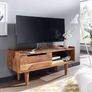 Solid Wood TV Stand  Modern Entertainment Unit & Media Cabinet Image 6