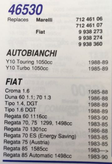 Fiat / Lancia Distributor cap 46530