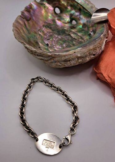 sterling silver oval history of Ireland  bracelet 1970's