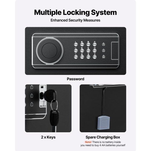 4 Gun Safe, Long Gun Cabinet for Rifles and Pistols, Quick Access Rifle Safe with 3 Ammo Slots and 2 Adjustable Racks, Large Digital Cabinet with Key and Password Lock(Assembly Required)