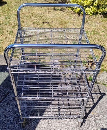 Heavy Duty Metro Wire Shelf Utility Rolling Cart / Shelved Trolley