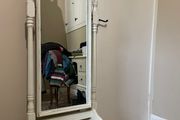 White Cheval Mirror with Drawer