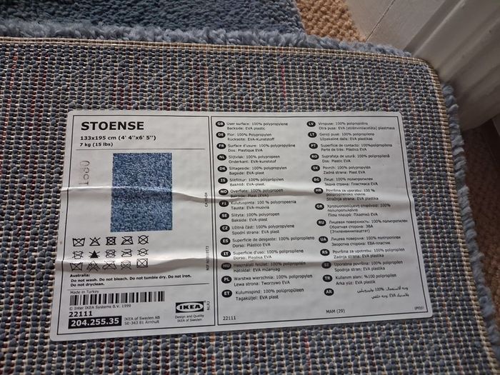 Ikea Stoense Rug Blue