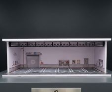 Garage for 1:64 scale toy cars, for Hot Wheels and similar models, with lights.