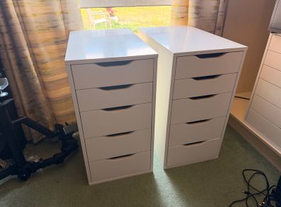 2x IKEA Alex Drawers White