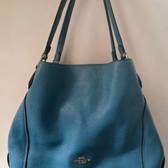 Blue Lapis Coach Edie Hobo Shoulder Bag