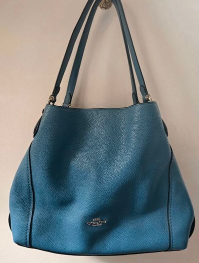 Blue Lapis Coach Edie Hobo Shoulder Bag