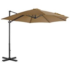 Cantilever Umbrella with Aluminium Pole Taupe 300 cm