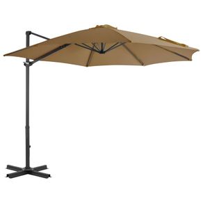 Cantilever Umbrella with Aluminium Pole Taupe 300 cm
