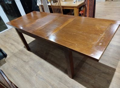 Solid wood, double extending dining table