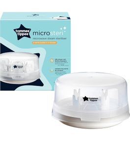 NEW Tommee Tippee Microsteri Microwave Steam Steriliser for Baby Bottles and Accessories, Kills Viruses and 99.9 Percent of Bacteria, 4-Minute Sterilisation Cycle NEW
