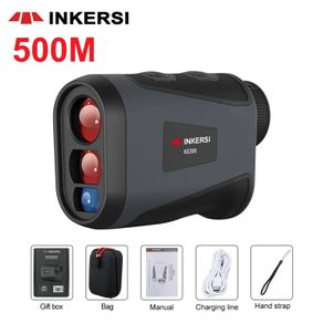 Inkersi Range Finder for Golf Rangefinder Laser Distance Meter Telescope Telemeter 500M Rechargeable with Flag Pole Lock