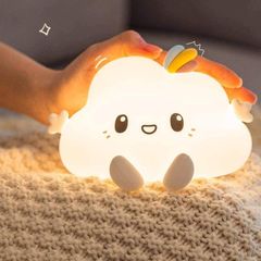 Cute Cloud Night Light, Baby Night Light Kids Lamp for Bedroom, 7 Colour Changing LED Portable Cloud Lamp, Rechargeable Battery Lights for Bedroom Decorations,Nightlight for Children Christmas Gifts