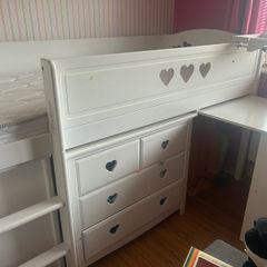 kids bunk bed with chest of drawers bookcase and pull out desk