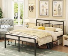 King Size Bed Frame with Victorian Headboard and Footboard
