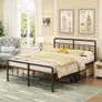 Double Bed Frame 4ft6 with Headboard and Footboard, Metal Bed Frame Double 46 cm High with Heavy Duty Slats Support, Noise Free, Easy Assembly, Black Image 8