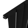 Midnight Black Vertical Oval Radiator with Mirror 180cm/50cm Single Panel Image 3