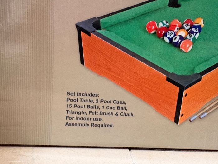 pool table and  football table