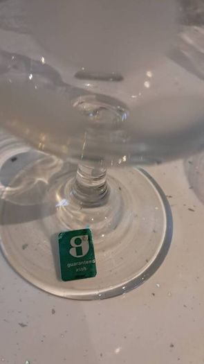 Vintage Irish made decanter and 6 glasses.