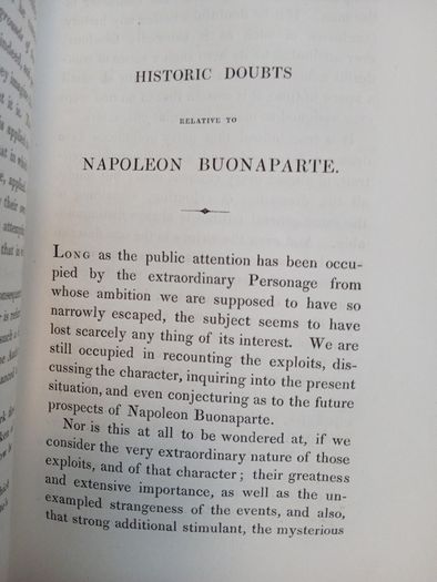 Historic Doubts: Related to Napoleon Buonaparte, 1831 (LP238)