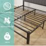 King Size Bed Frame with Storage Headboard, Metal Upholstered Platform Bed Frame King Image 7