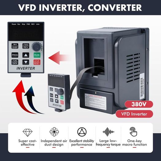 0.75KW Variable Frequency Drive VFD Frequency Converter Single Phase 220V Input to Three Phase 380V Output :READY FOR COLLECTION