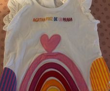 Agatha Ruiz de la Prada white  little girl top age 12 months 74 cm Perfect condition Free post