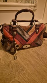 Vintage Fossil Maddox Patchwork Satchel