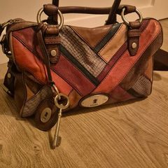 Vintage Fossil Maddox Patchwork Satchel