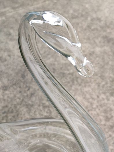 Hand blown glass swan