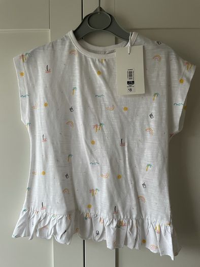 Brand new with tags Leigh tucker willow white Tshirt with frill detail at the back age 4-5