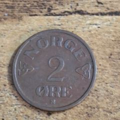 Norway 1955 2 Ore Haakon VII Coin - free standard postage