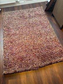 Pink fluffy rug