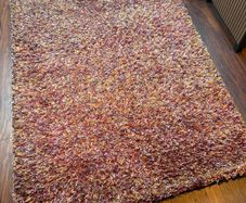 Pink fluffy rug